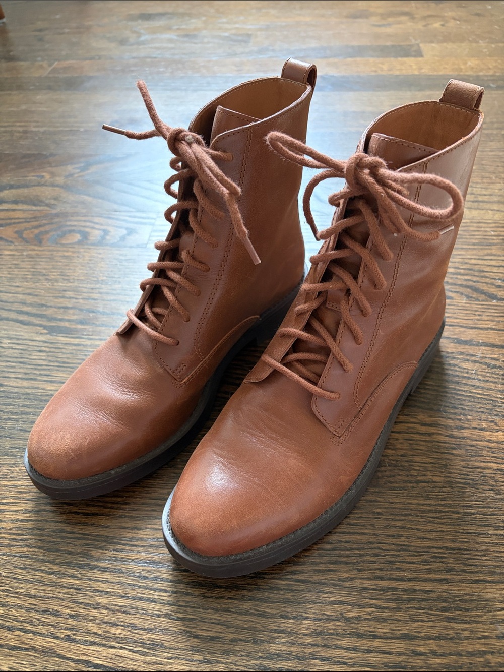 Women’s Madewell The Evelyn Lace-Up Leather Ankle Boots in Dried Maple